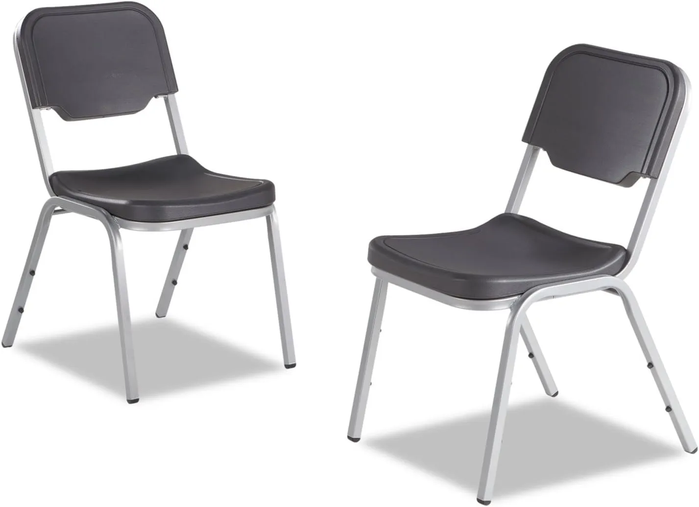 Iceberg 64117 Rough N Ready Series Original Stackable Chair, Charcoal/Silver, 4/Carton