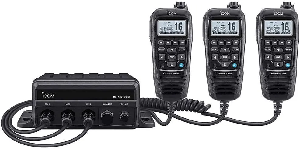 Icom M510BB21 M510bb 21 Black Box Vhf W/black Command Mic & 3 Command Mic Ports