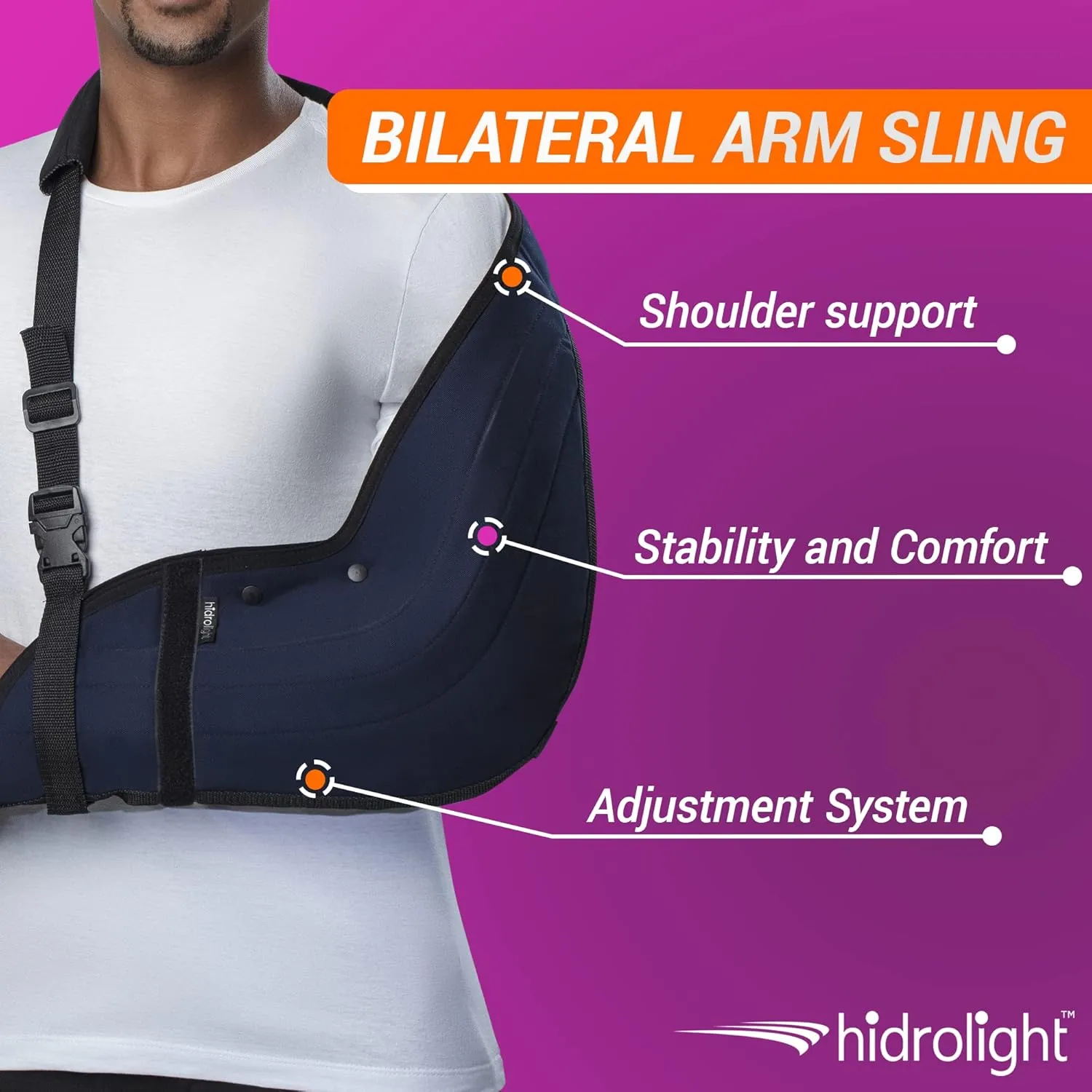 Immobilizer Arm Sling for Upper Limb Injuries - Arm Brace for Left and Right, Bursitis Elbow Brace, Arm Support Straps - Shoulder Support Immobilizer for Rotator Cuff - Black, Small