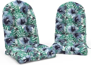 Indoor/Outdoor Adirondack Chair Cushions 44 x 19 x 4 Inch, Tufted Outdoor Rocking Chair Cushion, Anti-Slip High Back Patio Chair Cushions, Set of 2,Blue Salmone Tropical