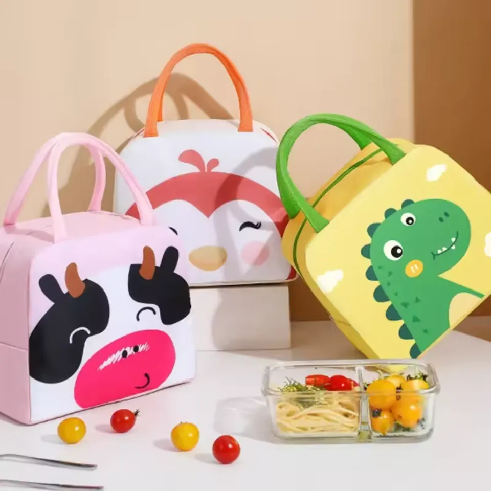 Insulated Animal Lunch Bag for Kids – Durable, Leakproof Thermal Lunchbox with Fun Cartoon Design for School, Picnics, or Daycare Meals