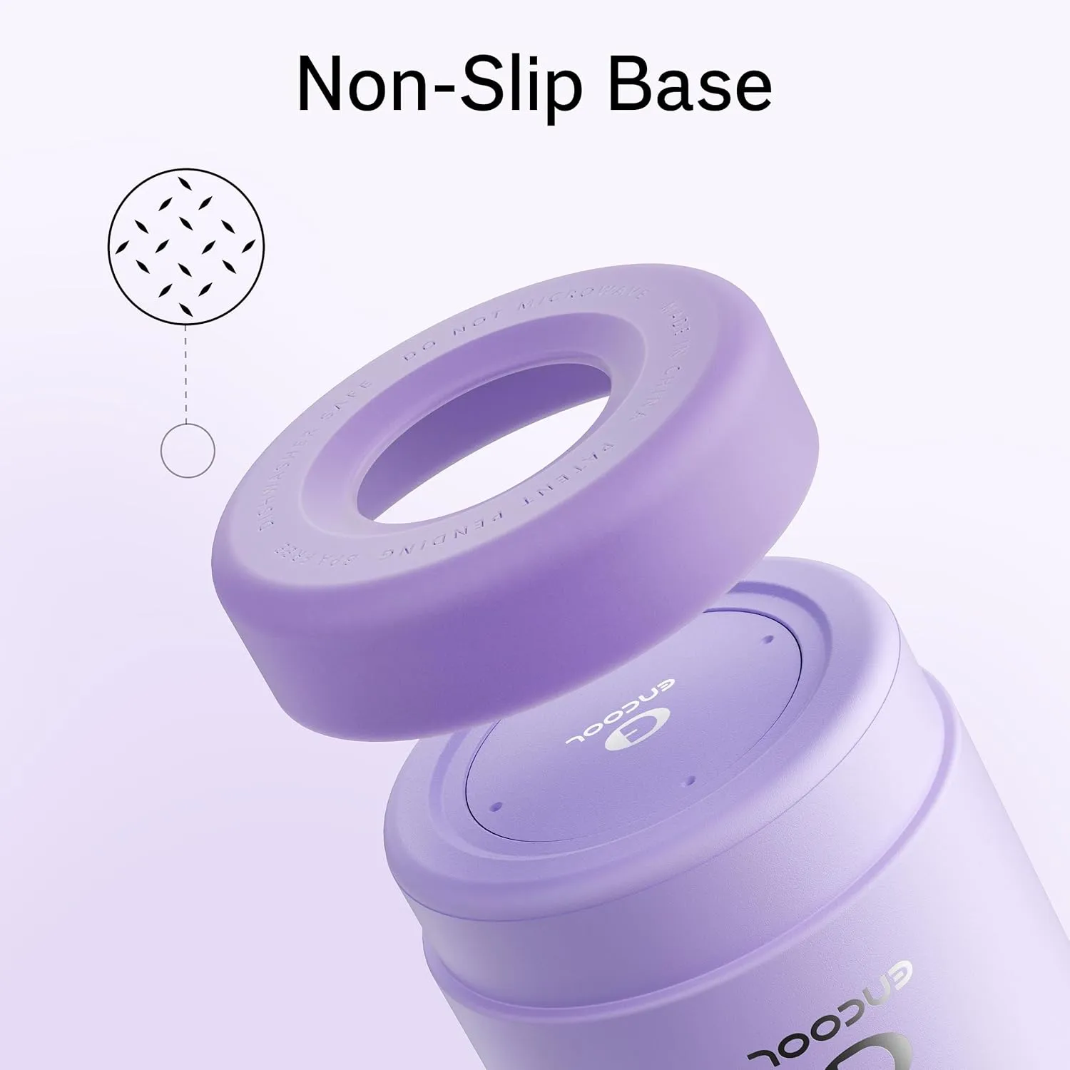 Insulated Water Bottle with Straw - Encool Stainless Steel Water Bottle, Reusable Leakproof and BPA-Free for Sports, Travel, Cold for 24 Hours, 24 oz, Lavender