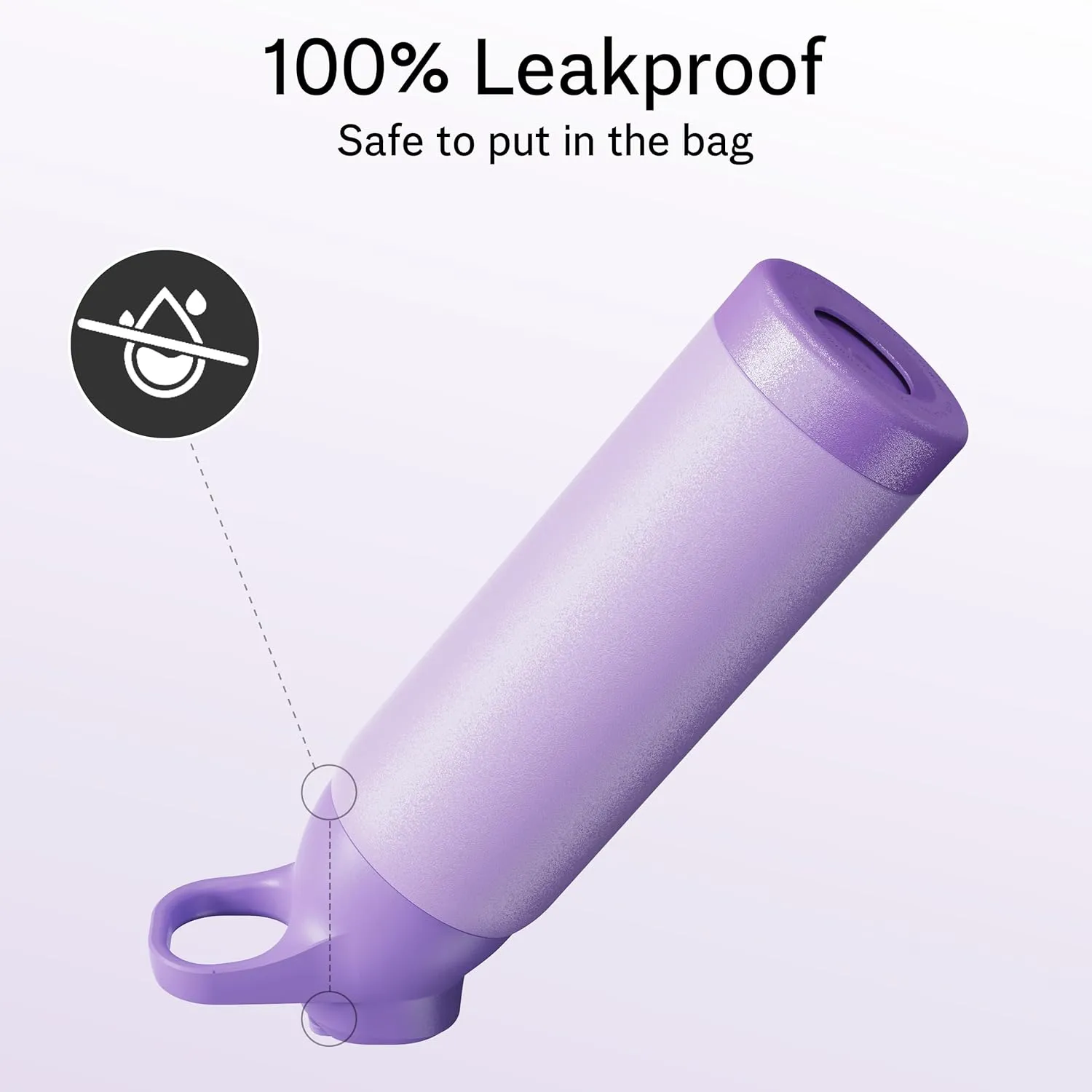 Insulated Water Bottle with Straw - Encool Stainless Steel Water Bottle, Reusable Leakproof and BPA-Free for Sports, Travel, Cold for 24 Hours, 24 oz, Lavender