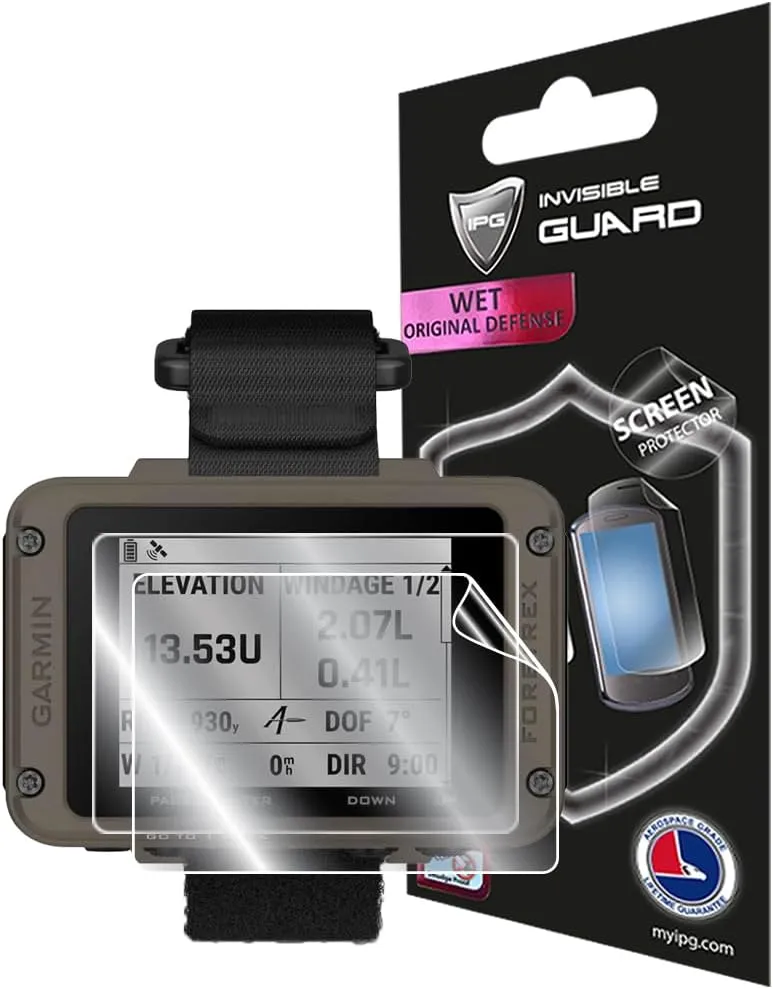 IPG for Garmin Foretrex 801-901 Ballistic Edition GPS Navigators Hydrogel Screen Protector (2 Units) Invisible HD Clear Film Anti Scratch Guard-Smooth/Self-Healing/Bubble Free for 801