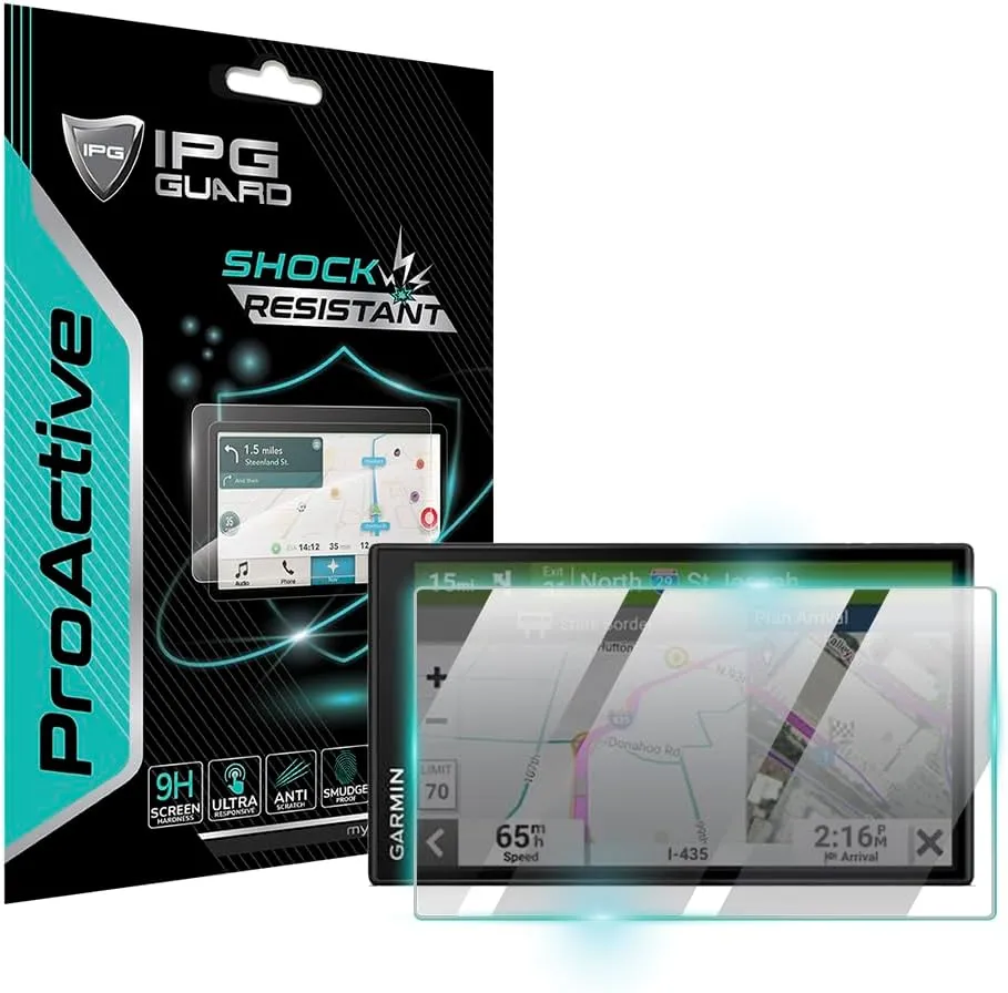 IPG ProActive for Garmin Dezl OTR620 - OTR610 6 inch GPS Truck Navigator Display 9H Hardness Screen Protector Smooth Glass Touch Ultra Responsive High Clarity Anti Scratch Smudge & Shock Proof for ProActOTR610