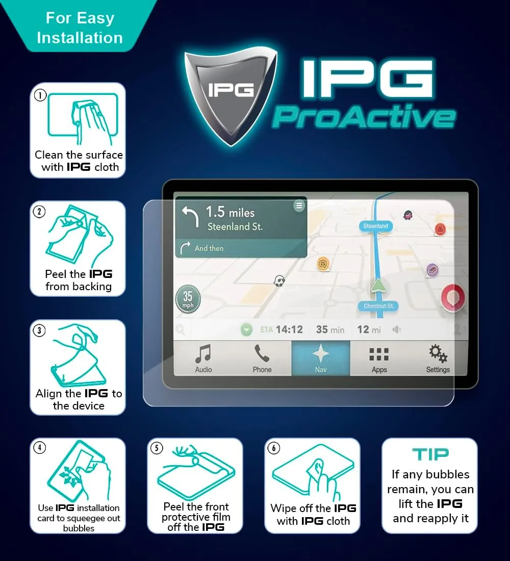 IPG ProActive for Garmin Dezl OTR620 - OTR610 6 inch GPS Truck Navigator Display 9H Hardness Screen Protector Smooth Glass Touch Ultra Responsive High Clarity Anti Scratch Smudge & Shock Proof for ProActOTR610