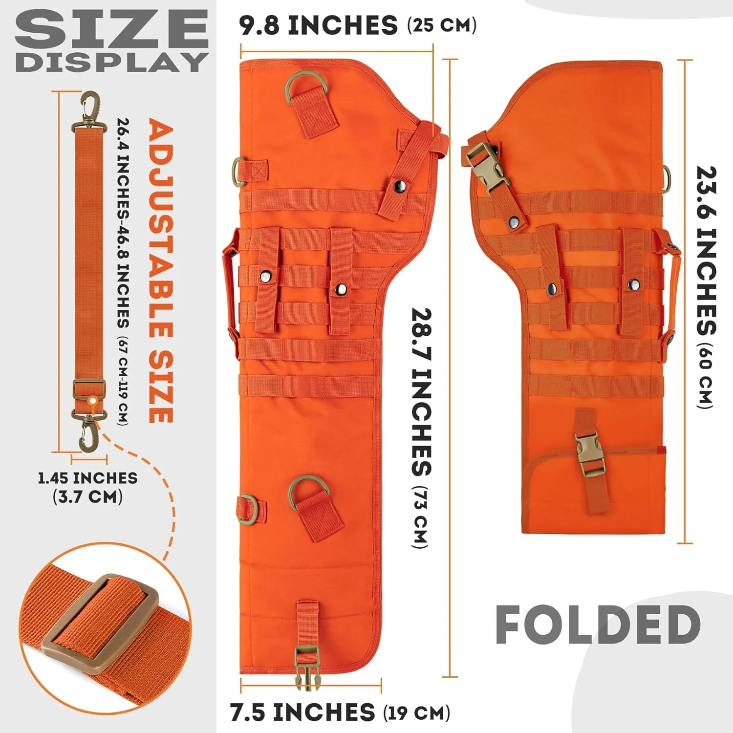 IronSeals 28 inch Tactical Rifle Scabbard Gun Holster Rifle Sling Case Bag Molle Bag for Shotgun Hunting