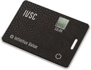 IVSC: InfinitusValue Smart Tracking Card, Apple Find My App Compatible, Solar Rechargeable, Thin GPS Item Finder for Luggage Tag, Purse, Passport, Slim Smart Bluetooth Tracking with Key Chain Hole