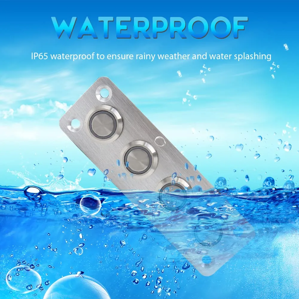 IZTOSS 4 Gang Aluminum Marine Rocker Switch Panel - Pre-Wired with Blue LED Indicator, 12-24 V Multi-Function Rocker Switch - Ideal for Marine motorhomes, Yachts