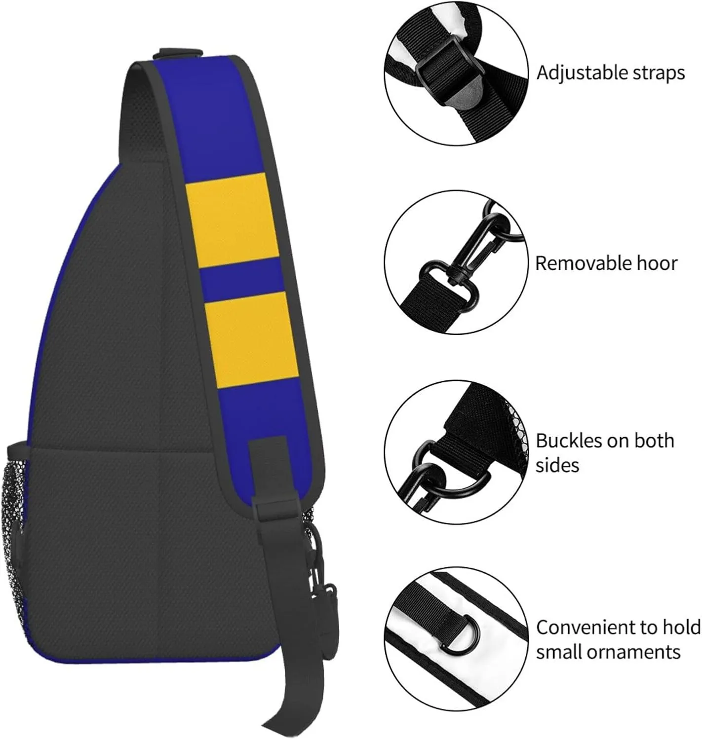 Jamaican Flag Lion Head Sling Bag Adjustable Chest Bags Casual Crossbody Bag Travel Shoulder Backpack