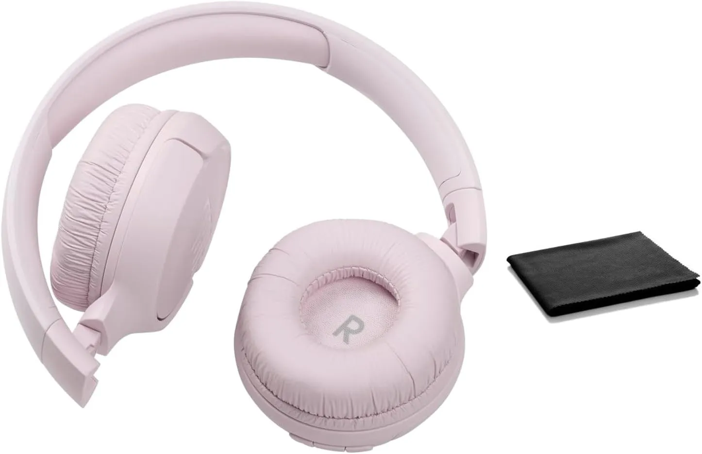 JBL Tune 510BT: Wireless Bluetooth On-Ear Headphones with Purebass Sound - with Cleaning Cloth (Rose, Standard), JBLT510BT-Black-Cloth