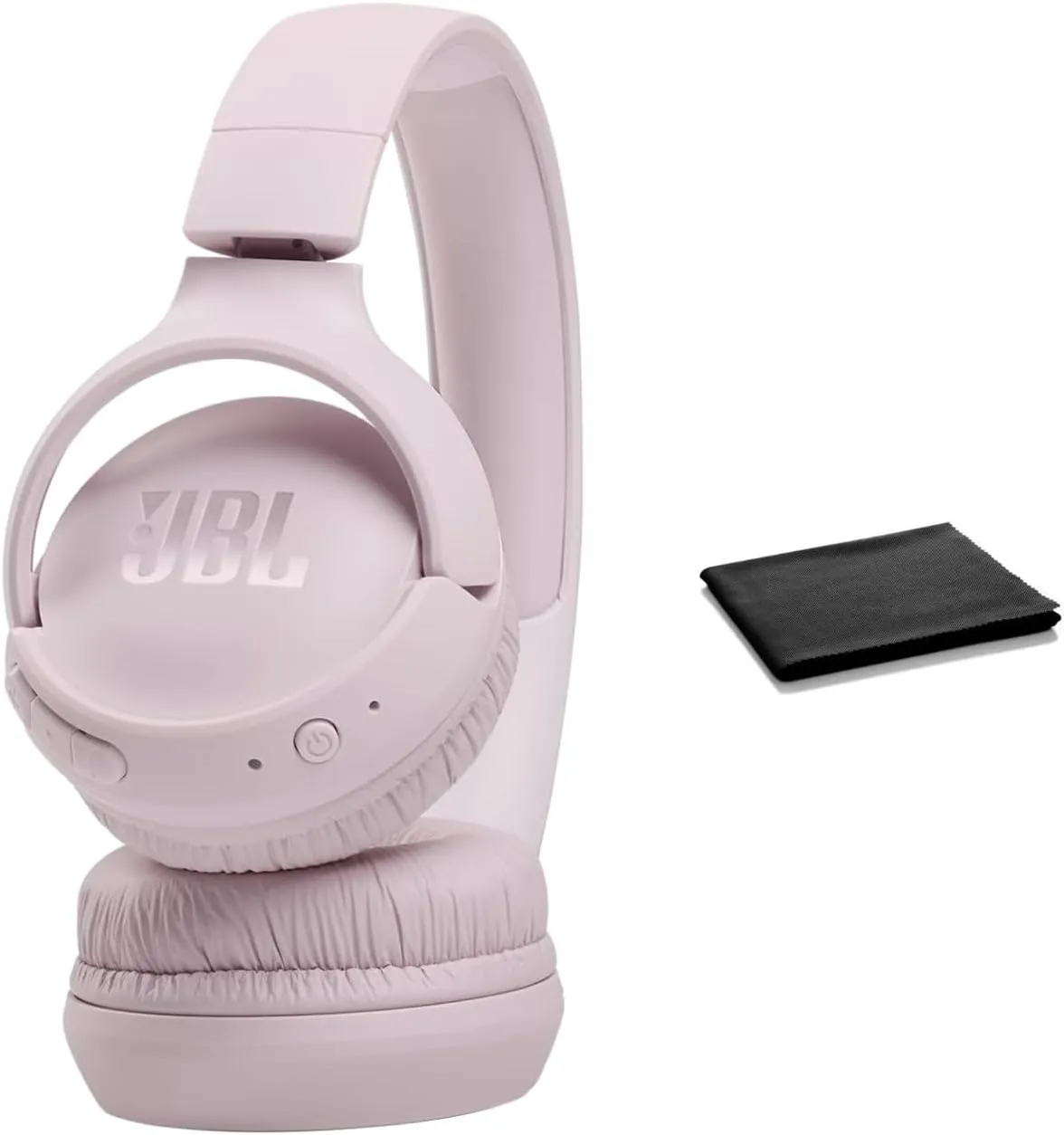 JBL Tune 510BT: Wireless Bluetooth On-Ear Headphones with Purebass Sound - with Cleaning Cloth (Rose, Standard), JBLT510BT-Black-Cloth