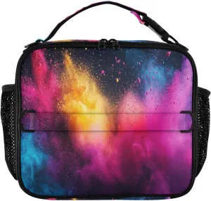 Joisal Color Powder Explosion Lunch Bag for Men Crossbody Lunch Bag, Soft Cooler for Office Picnic Hiking Beach