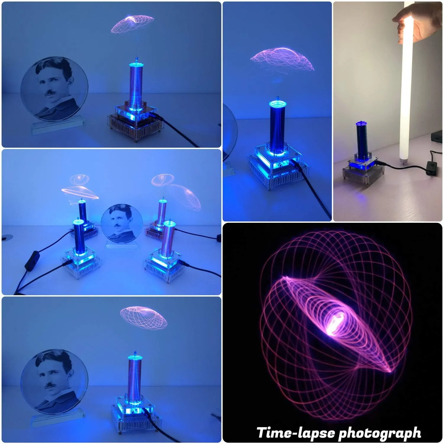 Joytech Music Tesla Coil Acrylic Base Shell Arc Plasma Loudspeaker Wireless Transmission Experiment Desktop Toy Model (YS03)