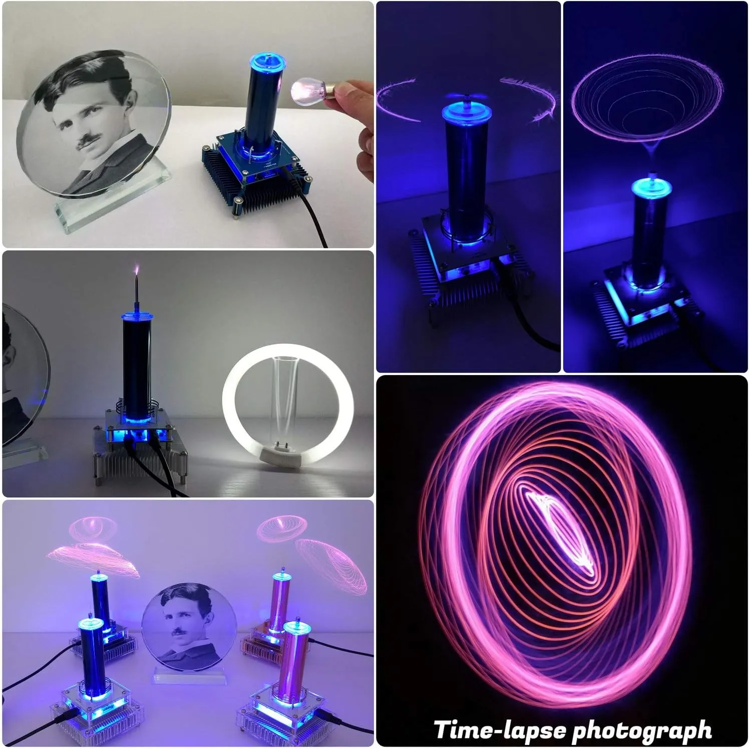 Joytech Music Tesla Coil Acrylic Base Shell Arc Plasma Loudspeaker Wireless Transmission Experiment Desktop Toy Model (YS03)