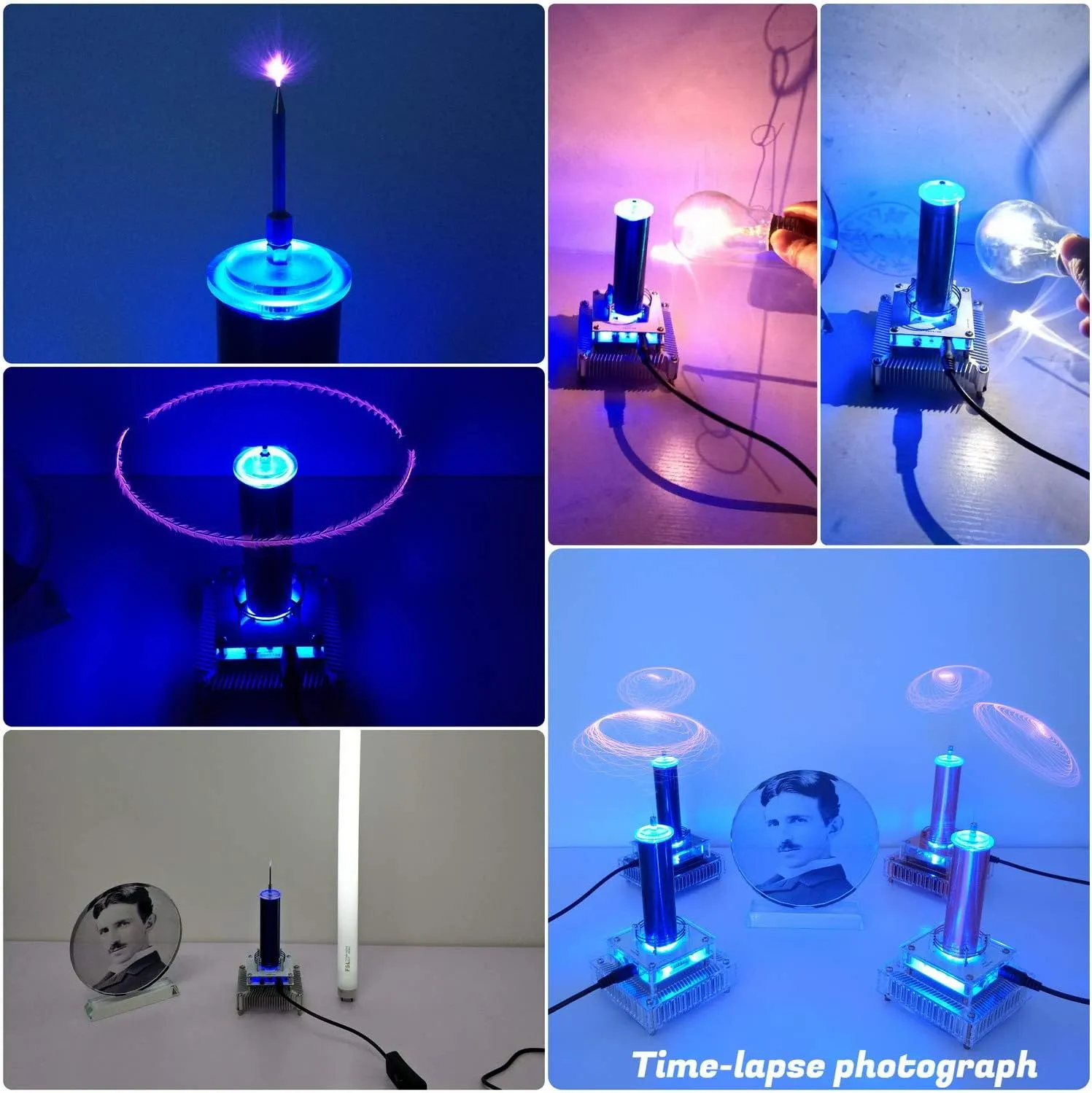 Joytech Music Tesla Coil Acrylic Base Shell Arc Plasma Loudspeaker Wireless Transmission Experiment Desktop Toy Model (YS03)