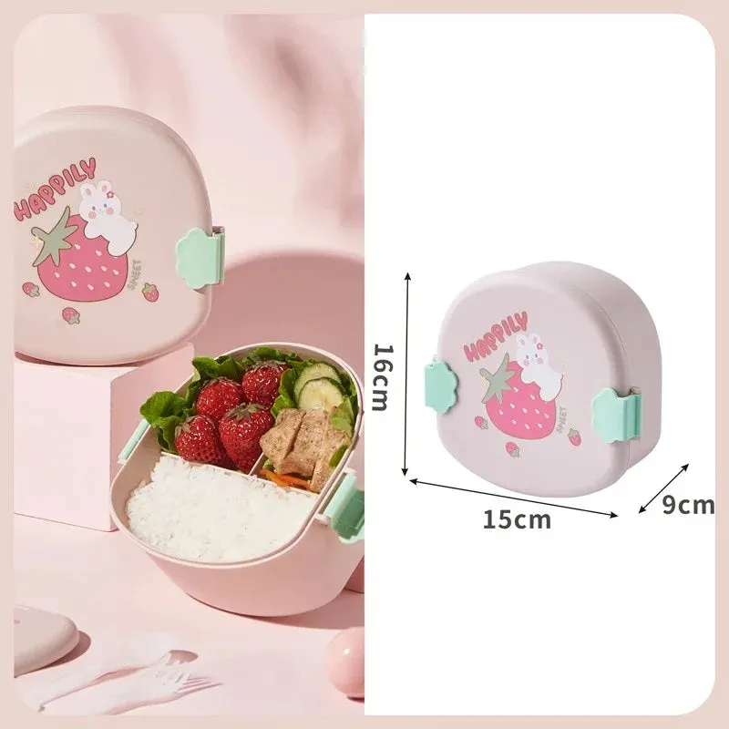 Kawaii Bento Lunch Box 🐸💕 - Adorable Leakproof Food Container for Kids & Toddlers | Perfect for School, Picnics & Travel! 🍱✨