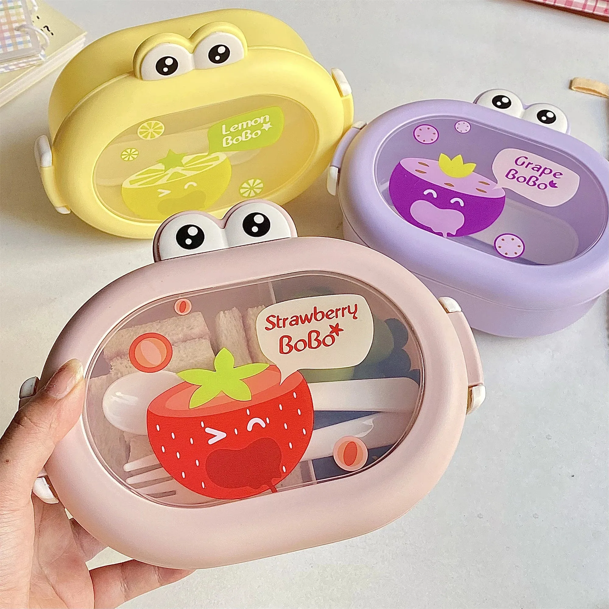 Kawaii Bento Lunch Box 🐸💕 - Adorable Leakproof Food Container for Kids & Toddlers | Perfect for School, Picnics & Travel! 🍱✨