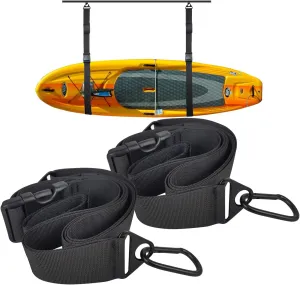 Kayak Wall Hanging Storage Strap Kayak Hoist Sling SUP Handles Paddle Board Hangers Kayak Storage Rack for Garage Indoor and Outdoor