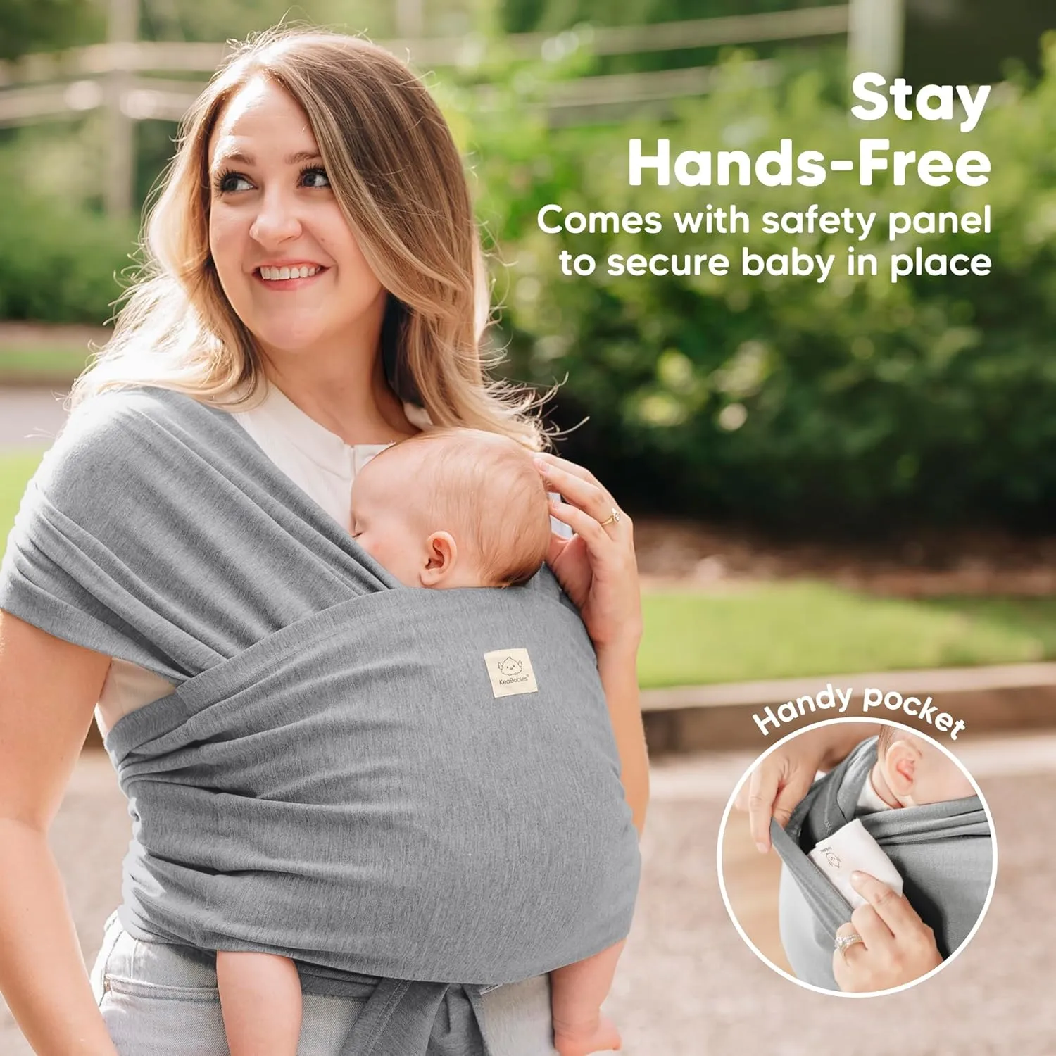 KeaBabies Baby Wrap Carrier Ring Sling - Easy to Wear, Adjustable D-Lite Baby Carrier Newborn to Toddler, Infant Carrying Shirt, Hands Free Bonding, Breathable Fabric Wearing Wrap (Powder Blue)