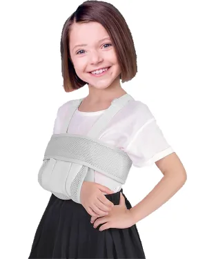 Kids Arm Sling, Breathable, Cool, Soft & Comfort, Adjustable, Toddler Children Pediatric Rotator Cuff, Elbow Support for Broken, Fractured Arm & Shoulder Injury, Medical Immobilizer Band(Grey)