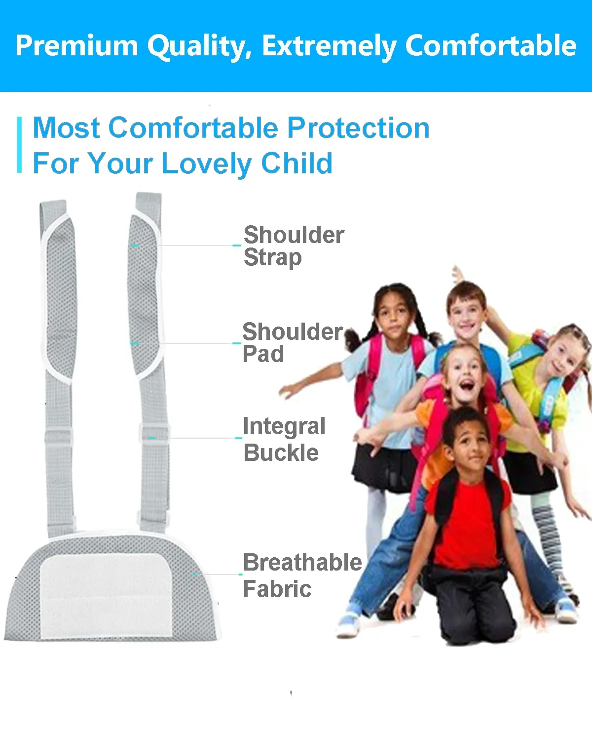 Kids Arm Sling, Breathable, Cool, Soft & Comfort, Adjustable, Toddler Children Pediatric Rotator Cuff, Elbow Support for Broken, Fractured Arm & Shoulder Injury, Medical Immobilizer Band(Grey)