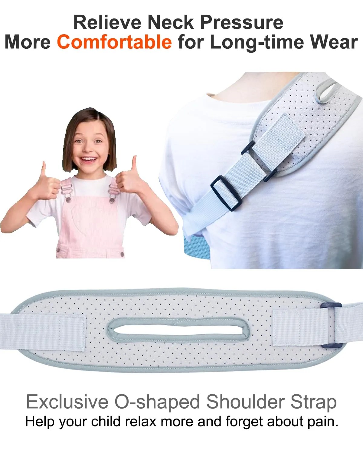 Kids Arm Sling, Exclusive Shoulder Strap, Pediatric Medical, Breathable, Adjustable, Fractured Arm, Elbow, Shoulder Injury for Toddlers, Children (Blue)