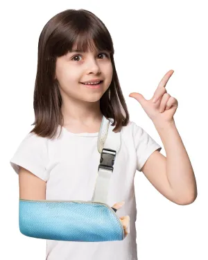 Kids Arm Sling, Exclusive Shoulder Strap, Pediatric Medical, Breathable, Adjustable, Fractured Arm, Elbow, Shoulder Injury for Toddlers, Children (Blue)
