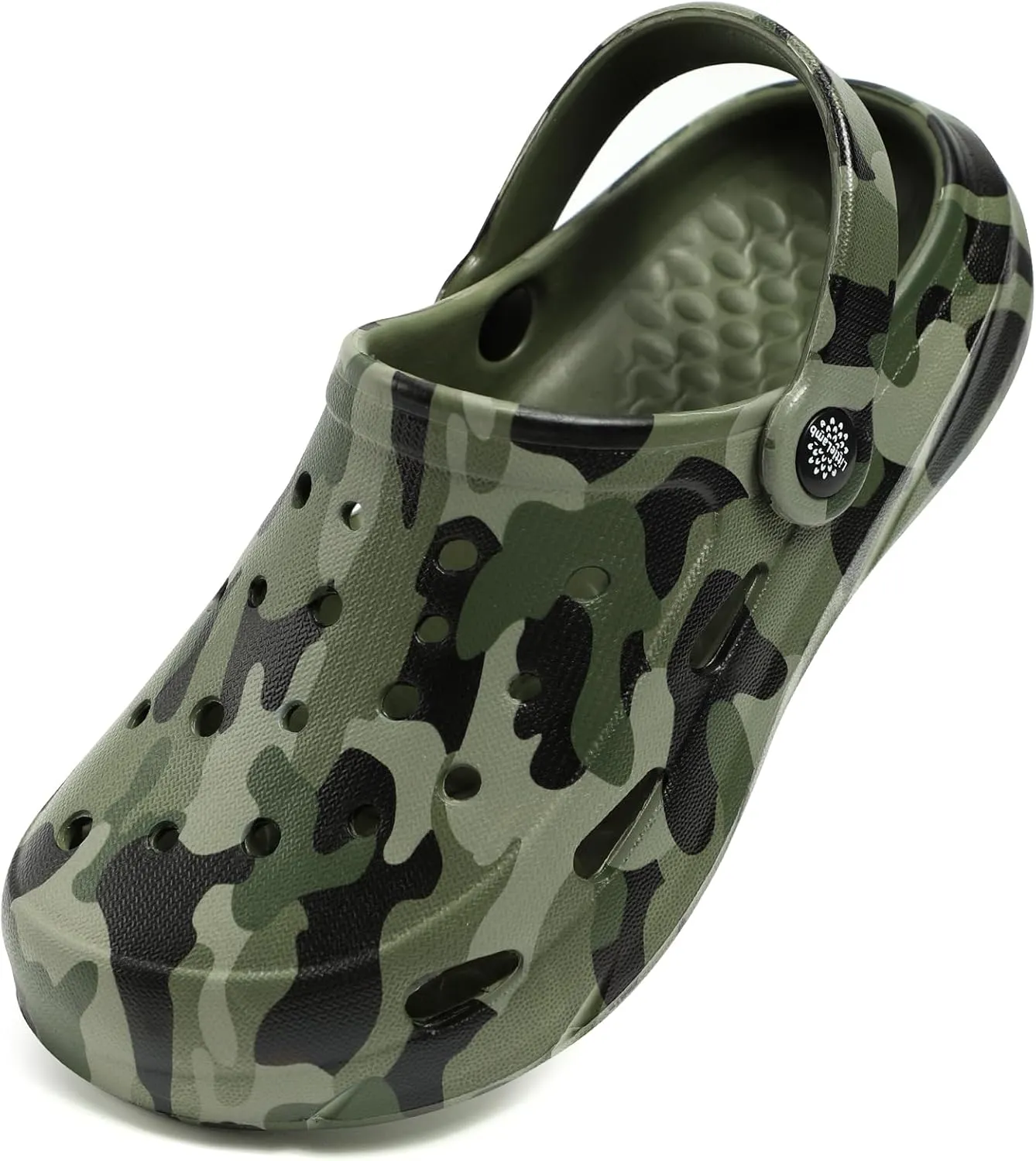 Kids Classic Camo Garden Clogs for Boys Girls Lightweight Adjustable Water Sandals with Non-Slip Sole, Quick-Dry Design for Little and Big Kid