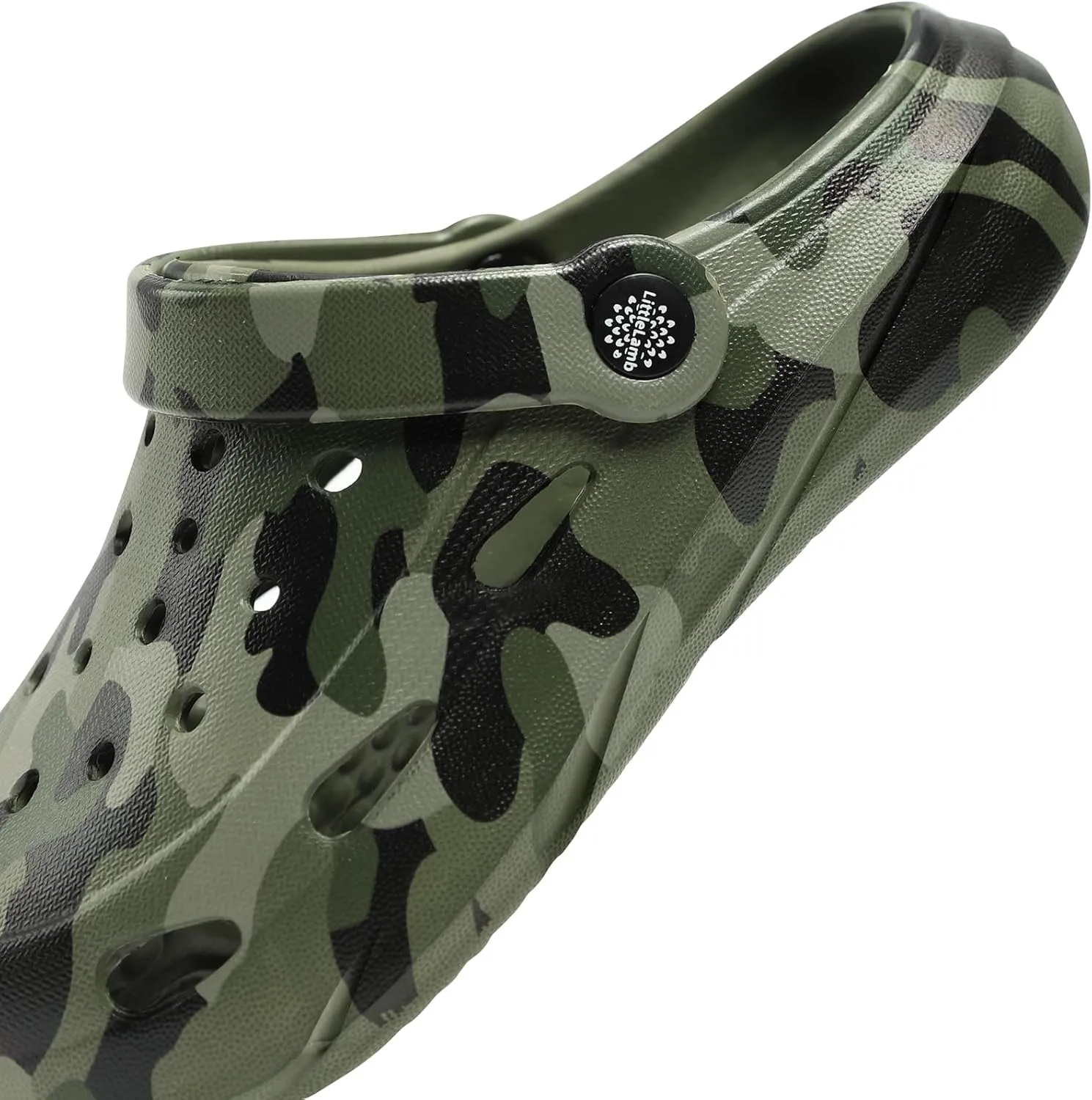 Kids Classic Camo Garden Clogs for Boys Girls Lightweight Adjustable Water Sandals with Non-Slip Sole, Quick-Dry Design for Little and Big Kid