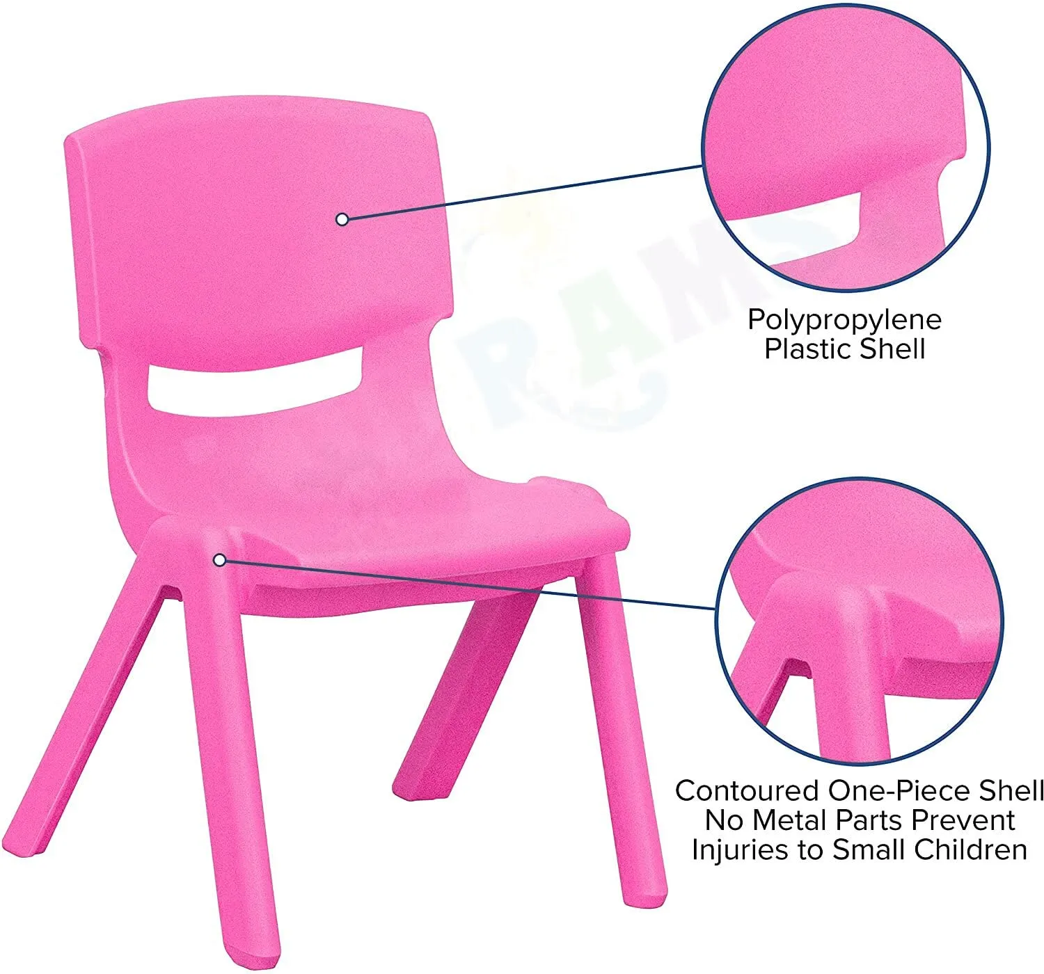 Kids Strong Stackable Plastic Chair Cerise Pink