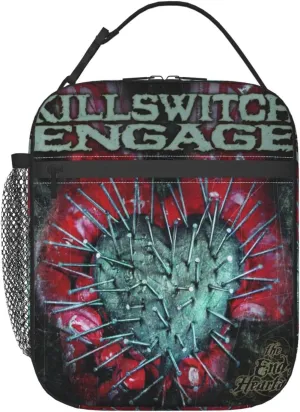 Killswitch Rock Band Engage Insulated Lunch Bag Reusable Lunch Tote Bag Lunch Container Meal Holder with Side Pocket Lightweight Handbag Lunch Zipper Cooler Bag for Sport