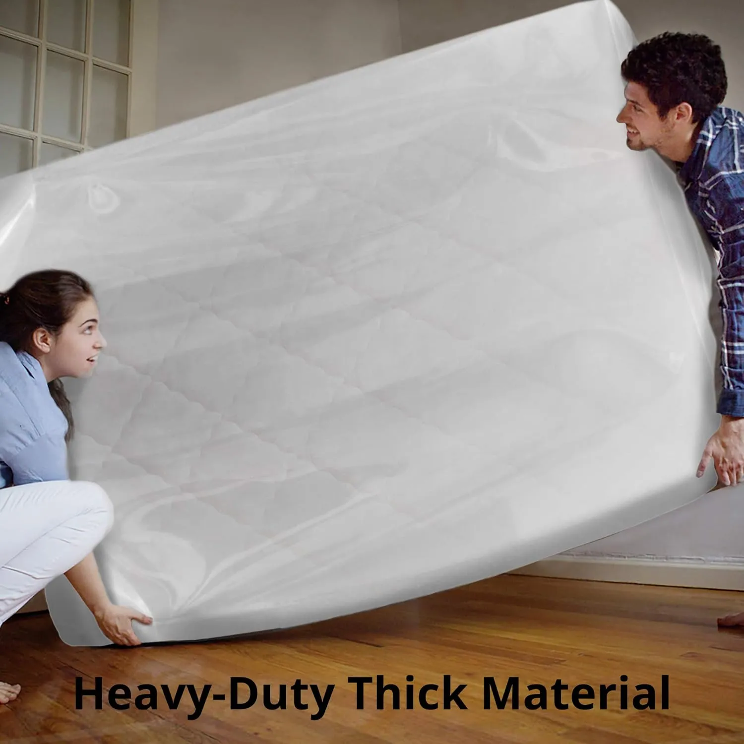 King Mattress Bag Cover for Moving Storage - Plastic Protector 5 Mil Thick Supply -Fits California King and Queen as Well