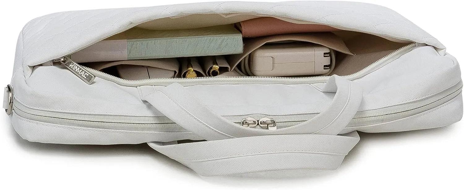 Kinmac Laptop Bag,Laptop Sleeve Case Shoulder Bag For MacBook Air Pro 13 inch,MacBook Pro 14 inch and 13 inch to 14 inch Laptop (White Embroider)