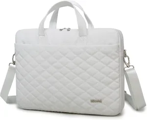Kinmac Laptop Bag,Laptop Sleeve Case Shoulder Bag For MacBook Air Pro 13 inch,MacBook Pro 14 inch and 13 inch to 14 inch Laptop (White Embroider)
