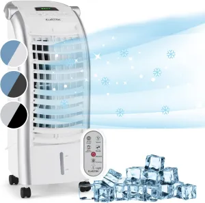Klarstein Maxfresh 3-in-1 Mobile Air Conditioner: Air Cooler, Fan and Humidifier, 55 Watt, 444 m³/h, 4 Speeds, Oscillation, 51 dB Timer, Up to 15 Hours, Water Tank 6 Litres, White