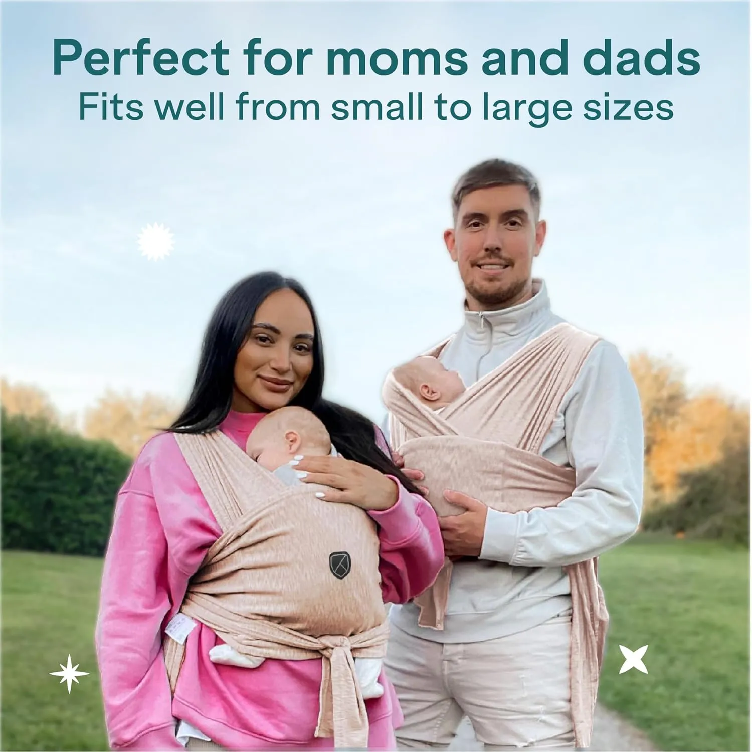 Koala Babycare Baby Carrier Wrap, Adjustable and Easyt-to-Wear As a T-Shirt - Baby Wearing Wrap One Size Fits All - Unisex Infant Wrap Carrier Up to 22lbs