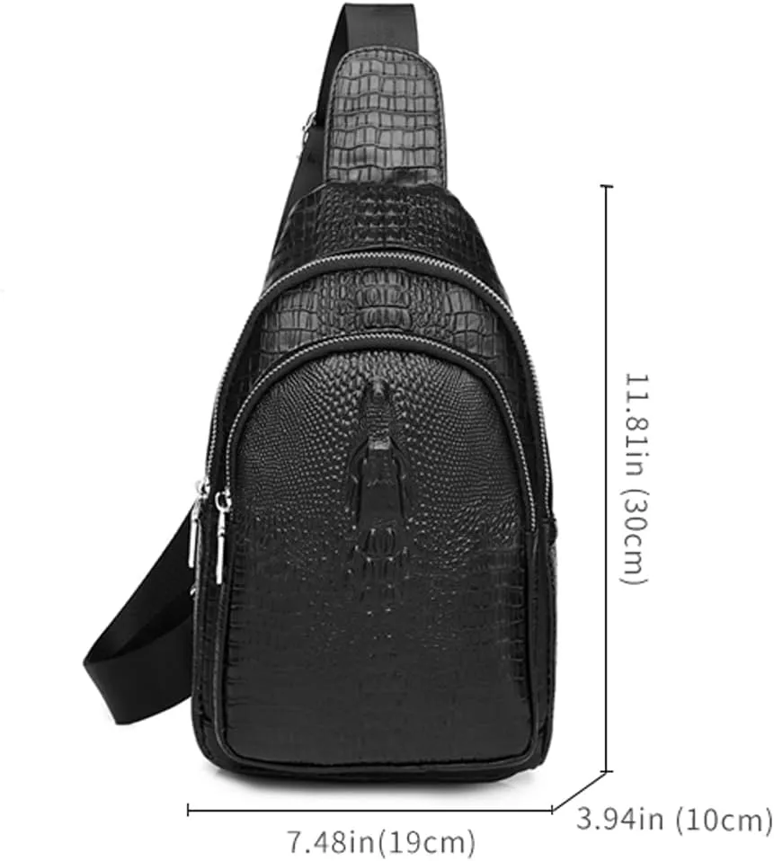 KPYWZER Vintage Leather Sling Bag Backpack for Men Crossbody Shoulder Chest DayPack Backpacks