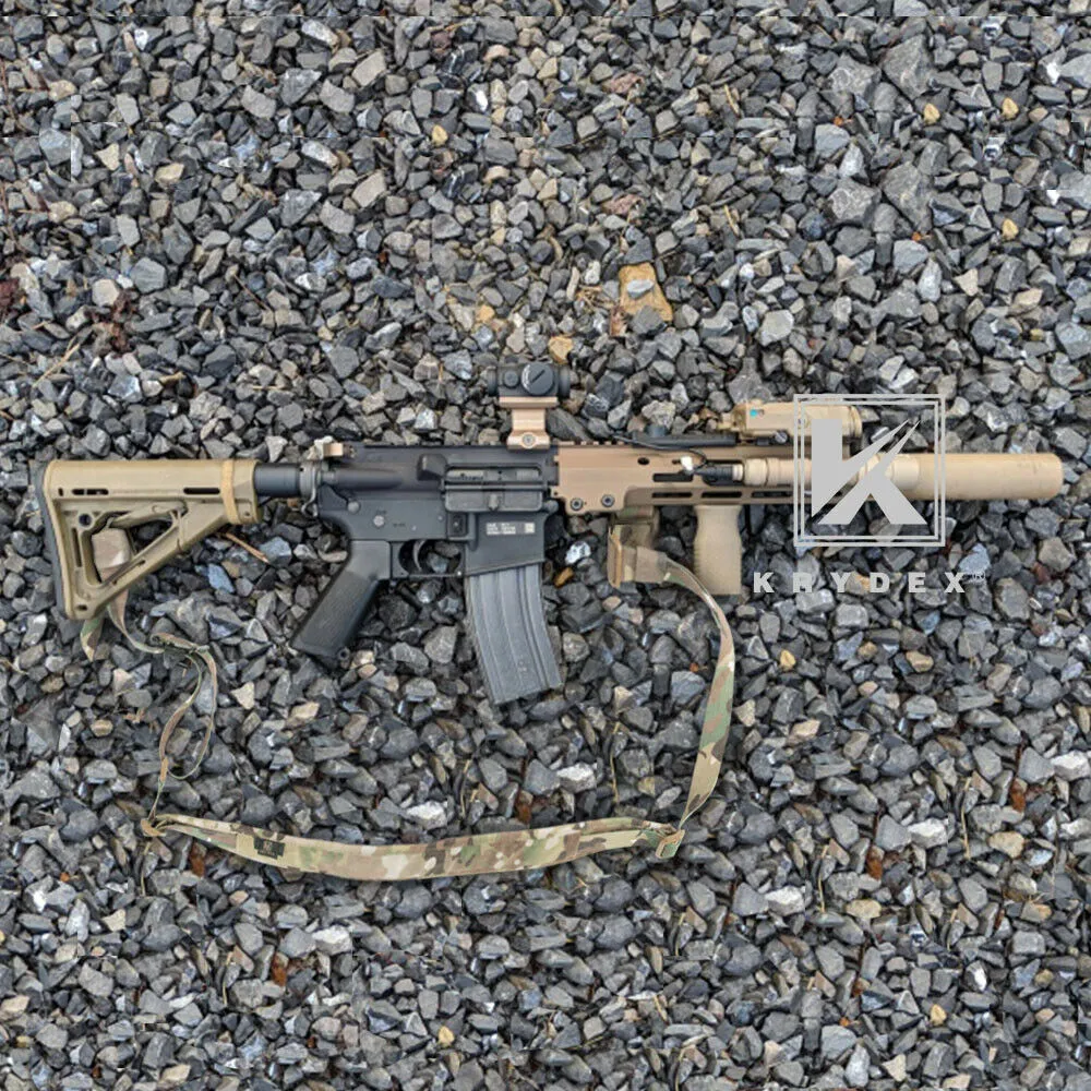 KRYDEX Modular Slingster Sling Tactical Wide Padded Pull Tab 2 Point Quick Adjustable Rifle Gun Sling