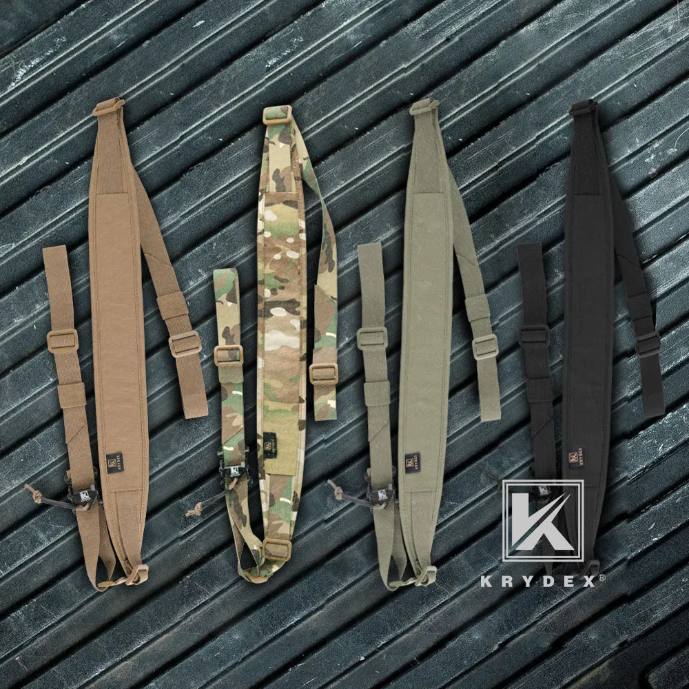 KRYDEX Modular Slingster Sling Tactical Wide Padded Pull Tab 2 Point Quick Adjustable Rifle Gun Sling