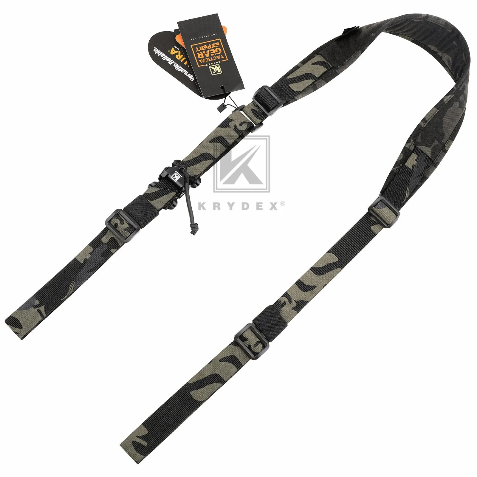 KRYDEX Modular Slingster Sling Tactical Wide Padded Pull Tab 2 Point Quick Adjustable Rifle Gun Sling