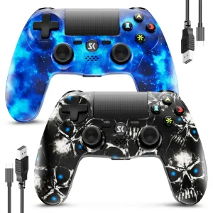 Kujian Wireless Controller for PS4, Compatible with Playstation 3/4/Pro/Slim/PC Remote Game Control, Double Vibration, Touch Pad, Six-axis Motion Sensor, Stereo Headphone Jack