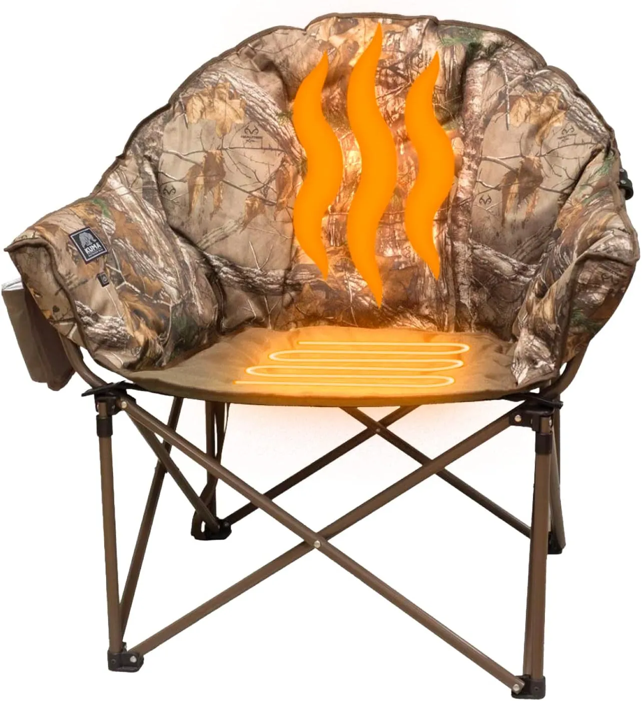Kuma Outdoor Gear Lazy Bear Heated Chair with Carry Bag, Ultimate Portable Luxury Heated Outdoor Chair for Camping, Glamping, Sports & Outdoor Adventures (Realtree)