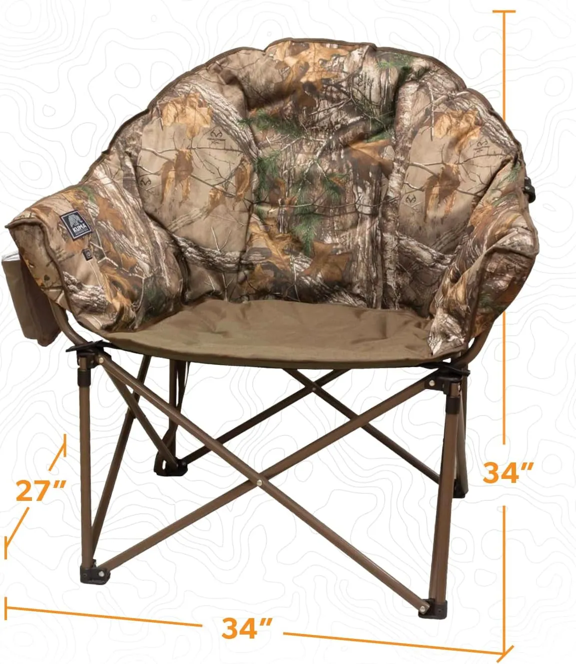 Kuma Outdoor Gear Lazy Bear Heated Chair with Carry Bag, Ultimate Portable Luxury Heated Outdoor Chair for Camping, Glamping, Sports & Outdoor Adventures (Realtree)