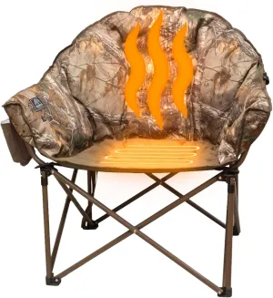 Kuma Outdoor Gear Lazy Bear Heated Chair with Carry Bag, Ultimate Portable Luxury Heated Outdoor Chair for Camping, Glamping, Sports & Outdoor Adventures (Realtree)