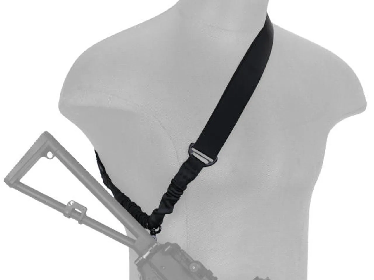 Lancer Tactical Single Point Sling - Black - Adjustable & Durable