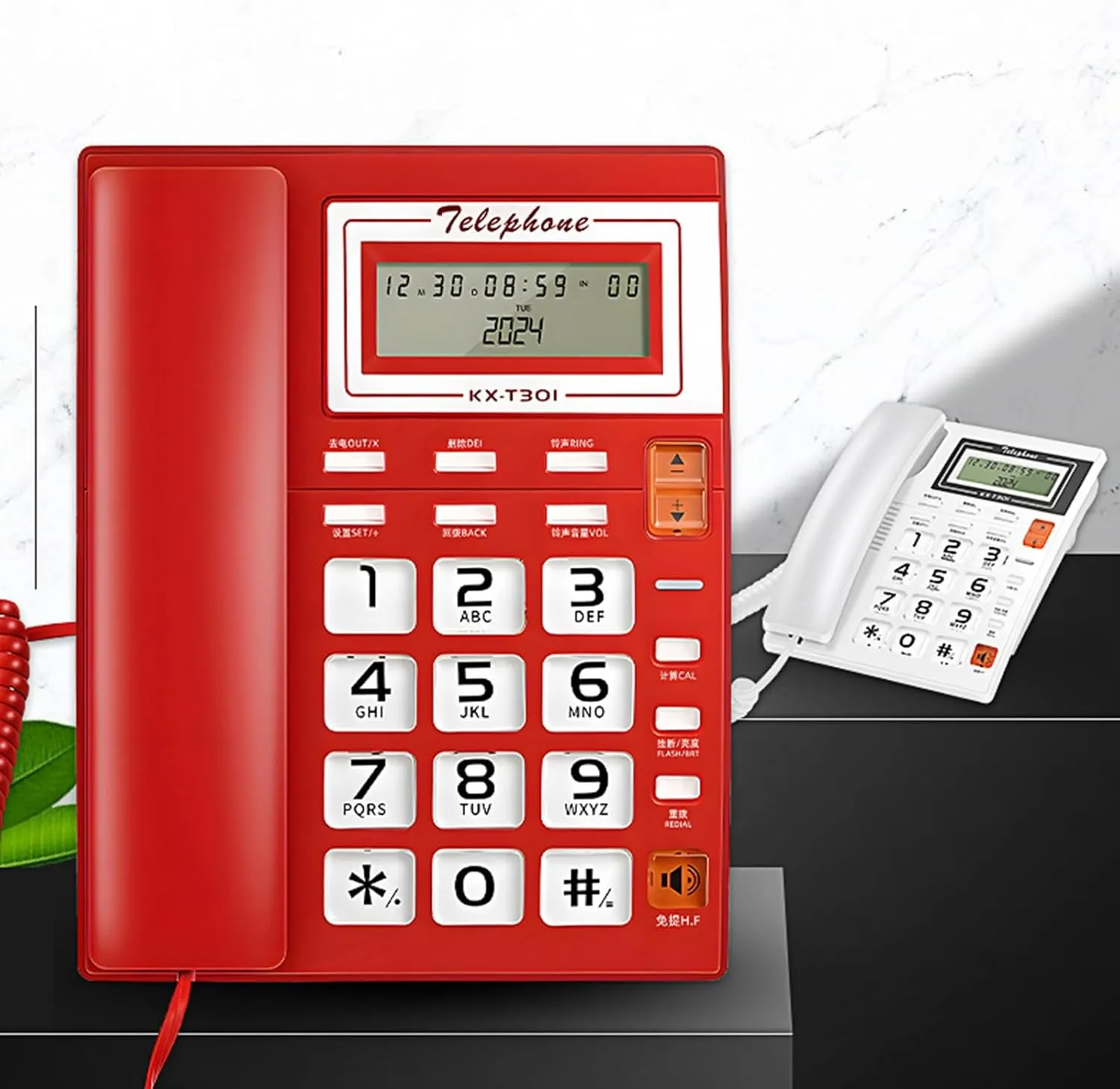Landline Telephone Desktop Telephone Fixed Telephone Caller Telephone Front Desk Home Office with Call Display Telephon