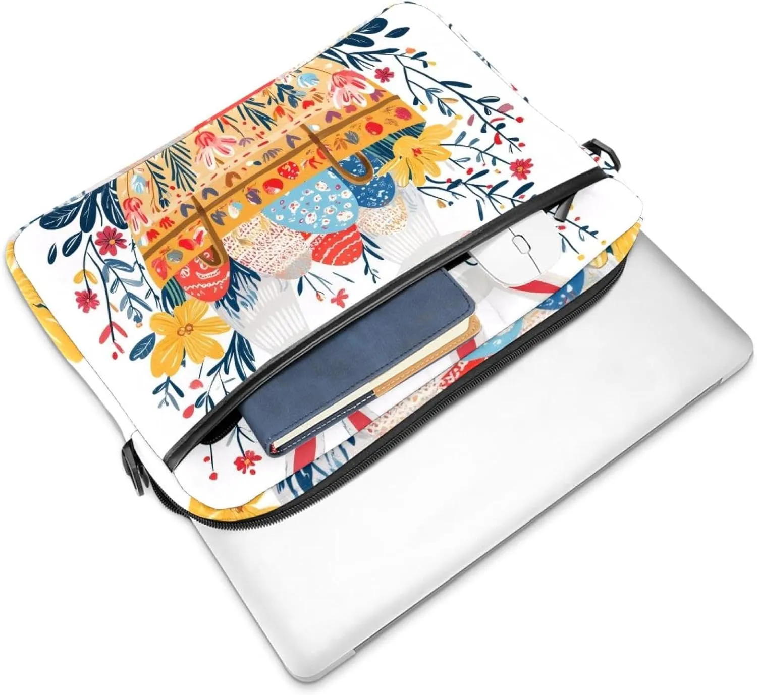 Laptop Bag Messenger Sleeve Easter Bunnies Easter Eggs Flowers and a Basket Portable Tote Laptop Case Work Business Bag