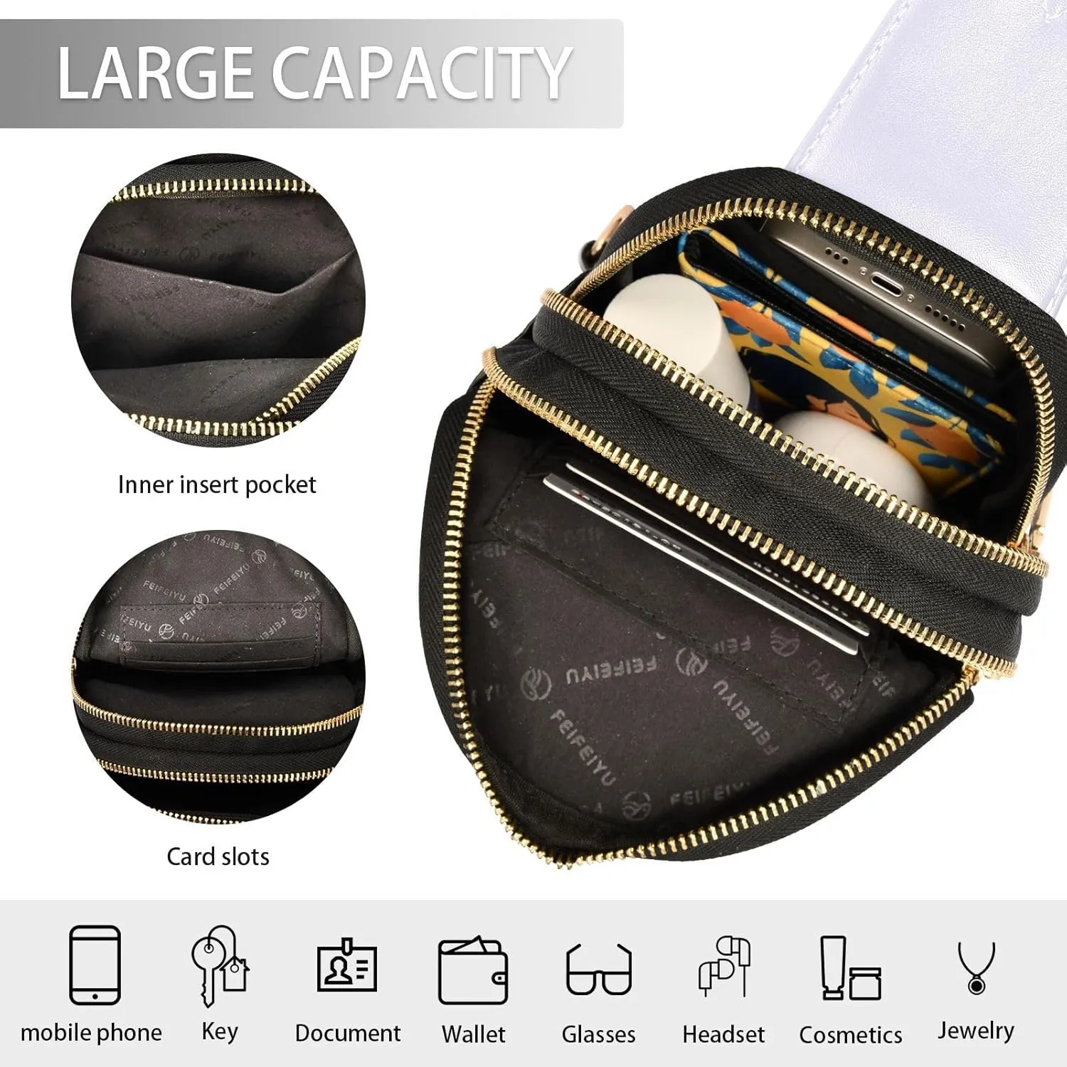 Lavender Sling Bag for Women Men Fanny Packs Small Crossbody Bags for Women Leather Fashion Waist Packs Belt Bag Waterproof Chest Bag for Travel Hiking Running Sport