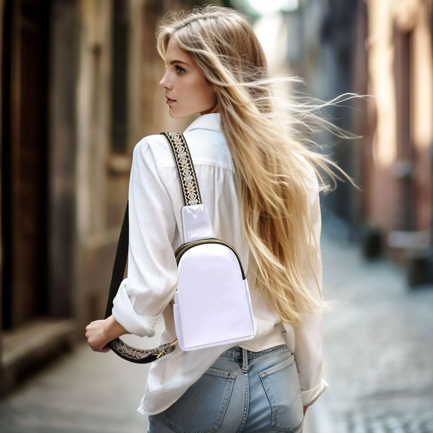 Lavender Sling Bag for Women Men Fanny Packs Small Crossbody Bags for Women Leather Fashion Waist Packs Belt Bag Waterproof Chest Bag for Travel Hiking Running Sport